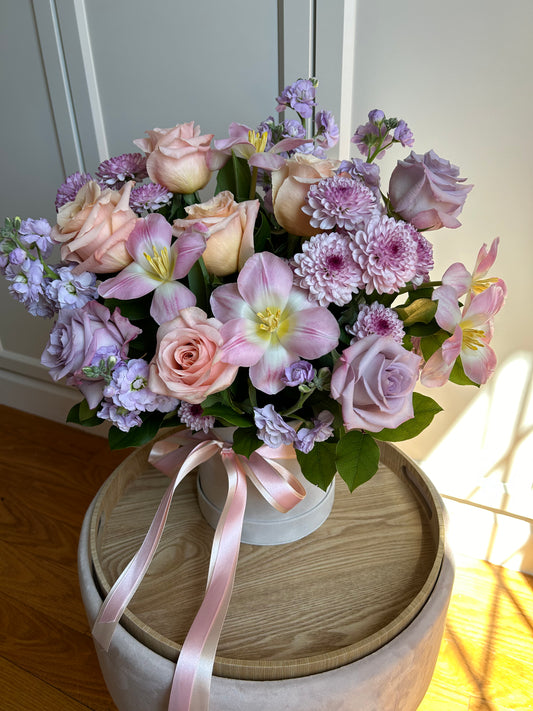 Charming Blossoms Arrangement in a Velvet Box