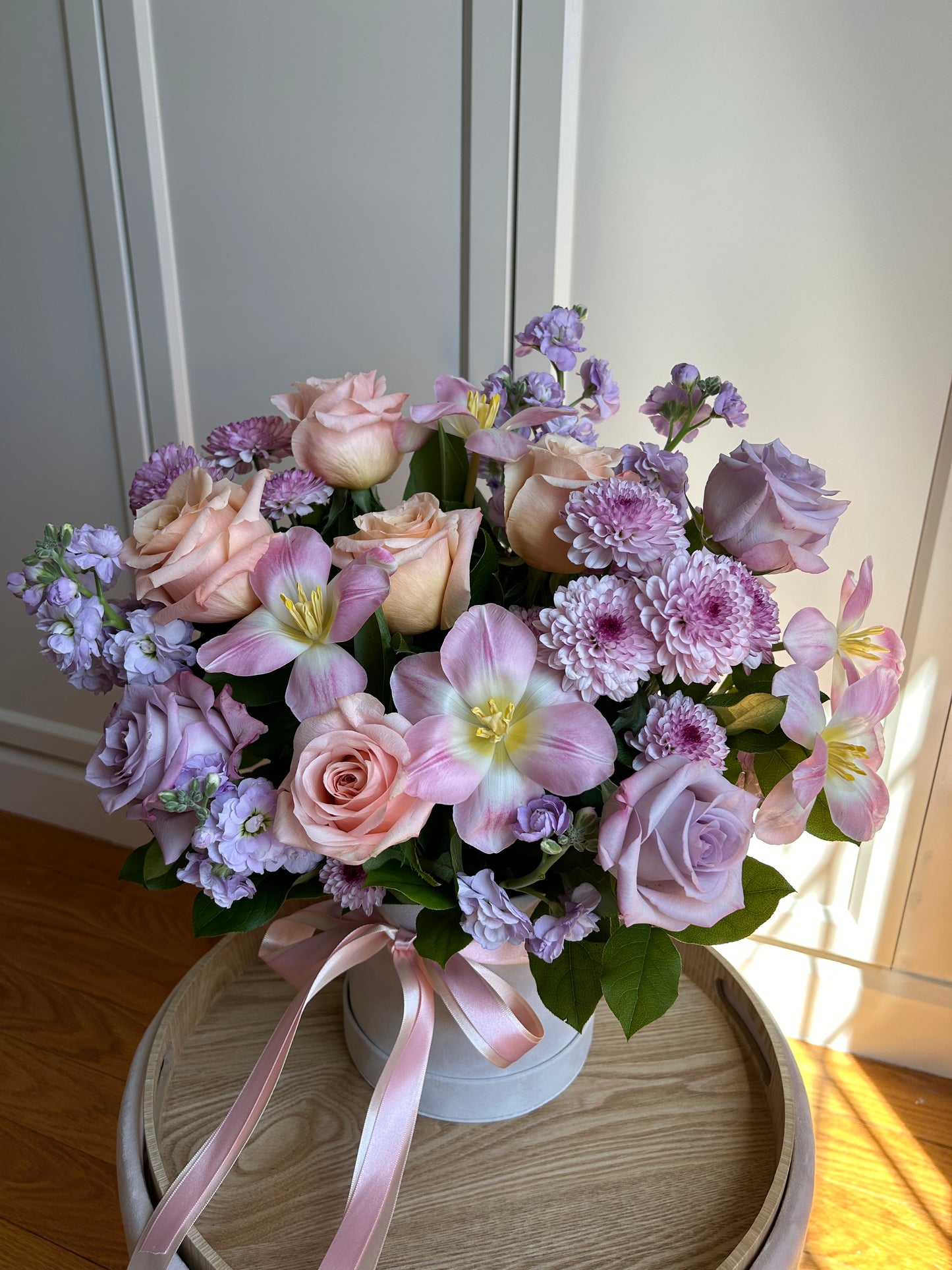 Charming Blossoms Arrangement in a Velvet Box