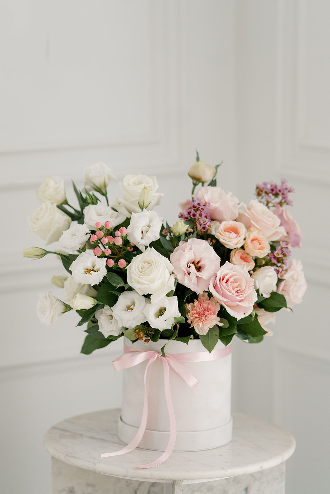 Pastel Harmony Arrangement in a Velvet Box