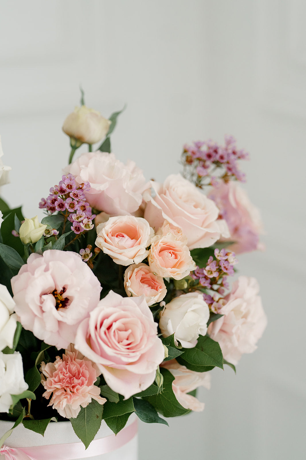 Pastel Harmony Arrangement in a Velvet Box