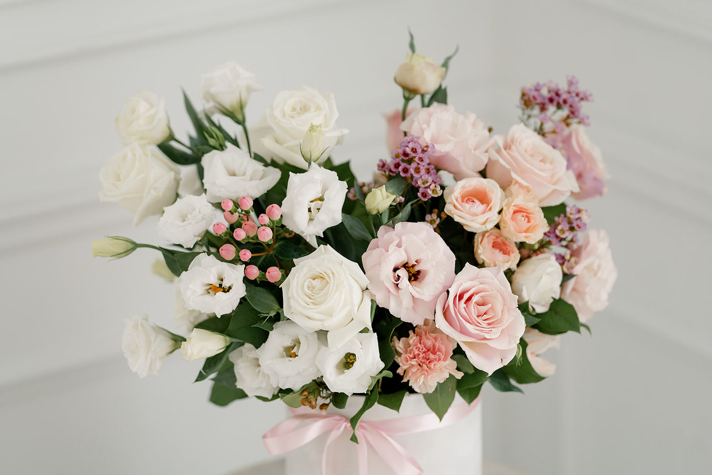 Pastel Harmony Arrangement in a Velvet Box