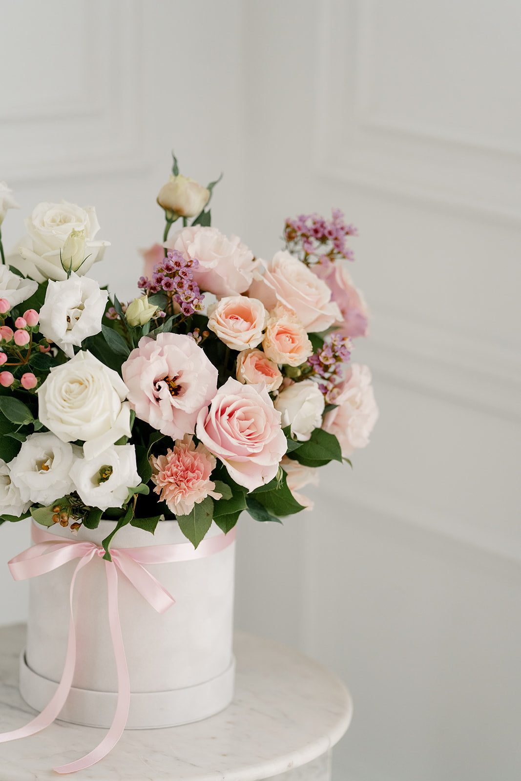 Pastel Harmony Arrangement in a Velvet Box