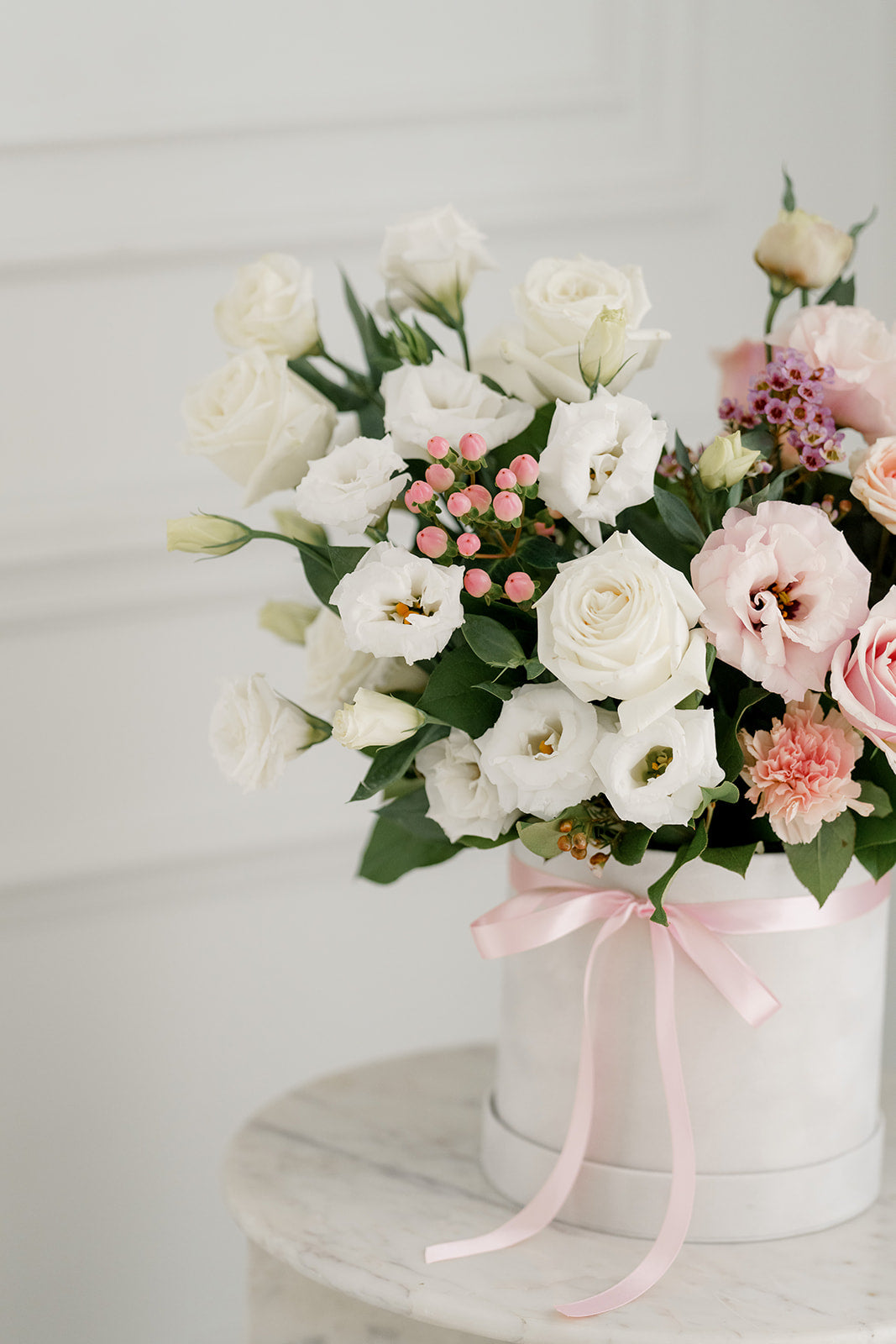 Pastel Harmony Arrangement in a Velvet Box