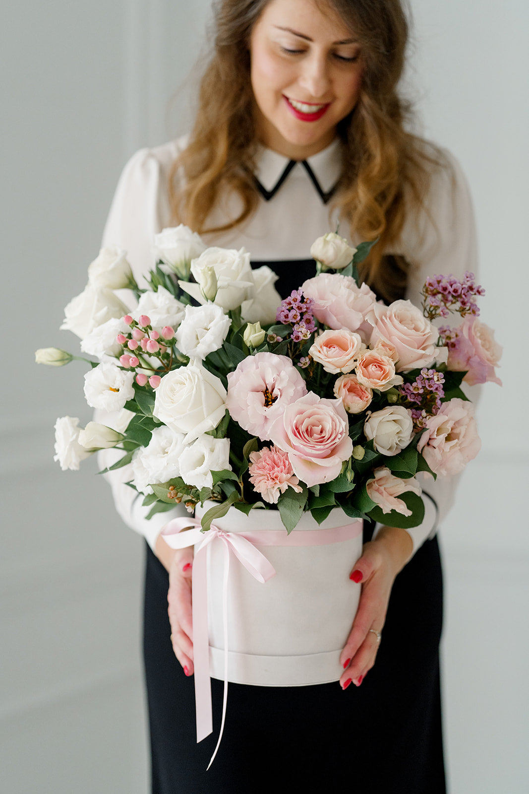 Pastel Harmony Arrangement in a Velvet Box