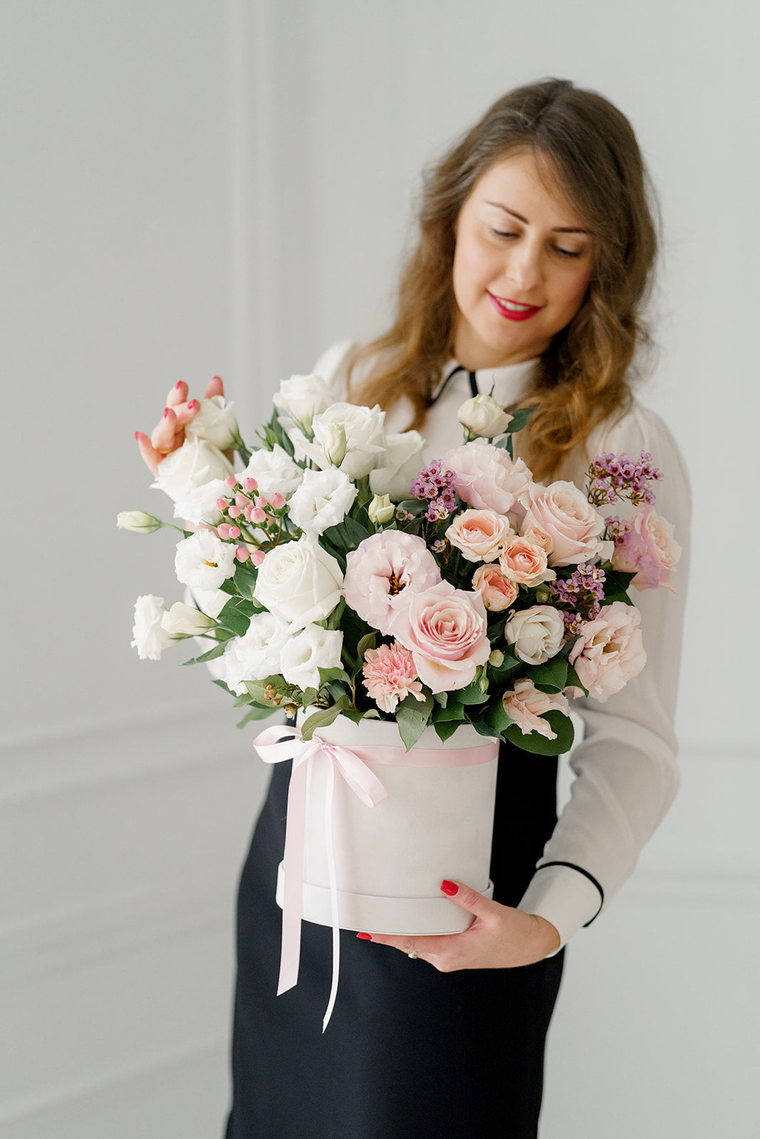 Pastel Harmony Arrangement in a Velvet Box