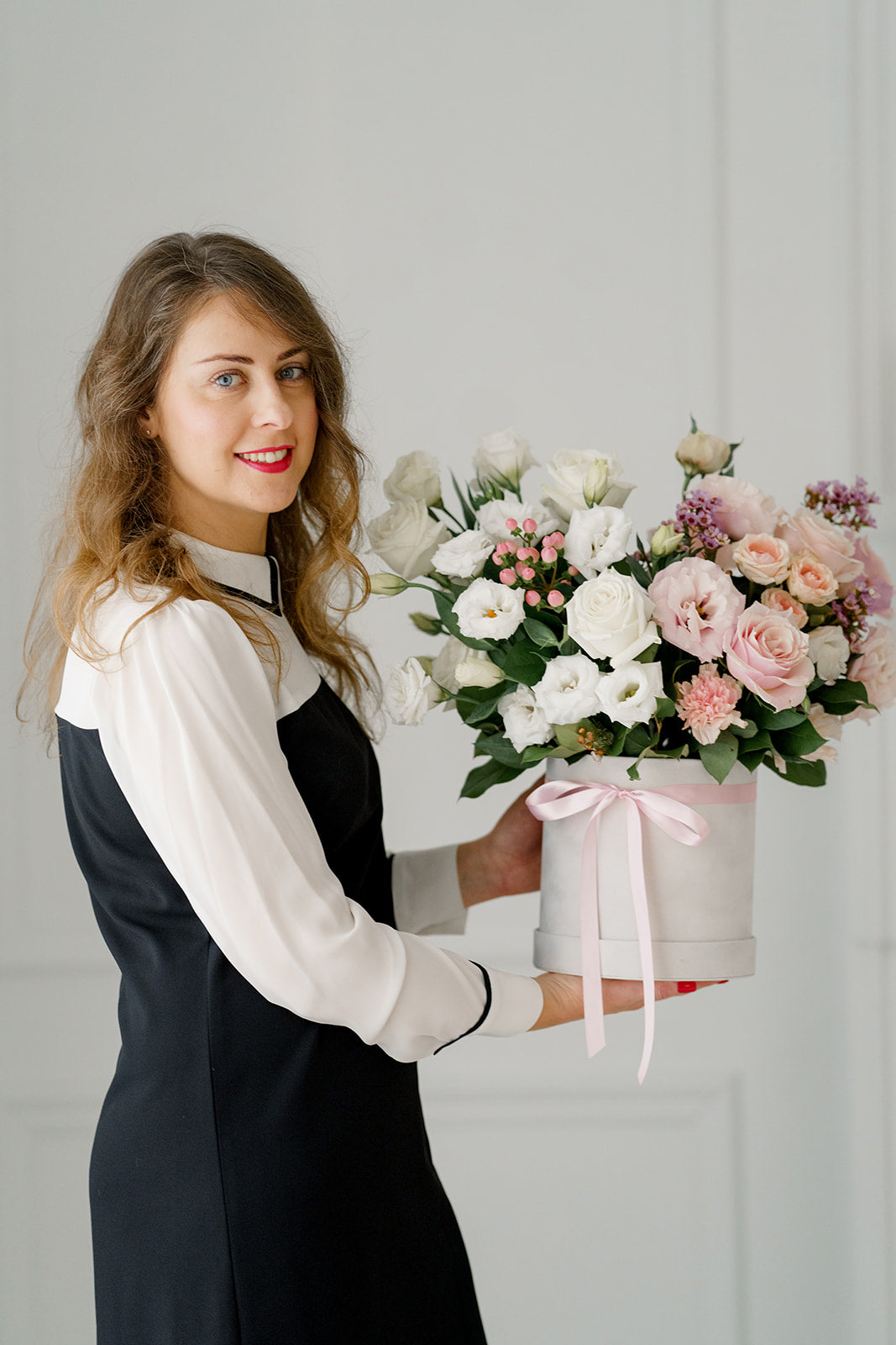 Pastel Harmony Arrangement in a Velvet Box